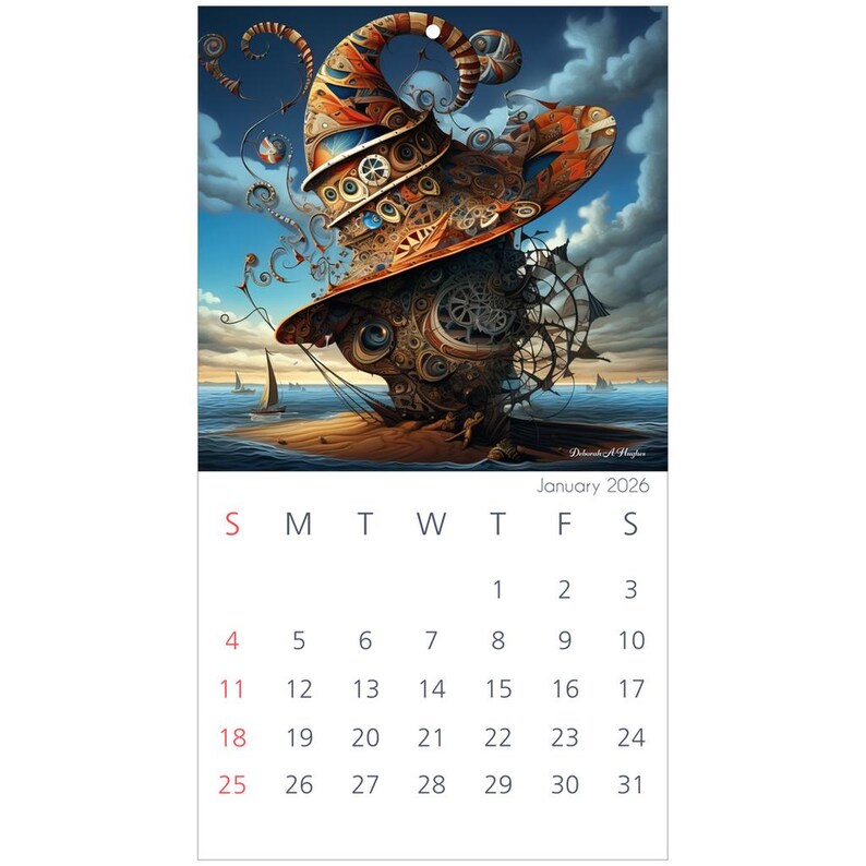 2025 Wall Calendar Art Style of Fractal Surrealism Using the