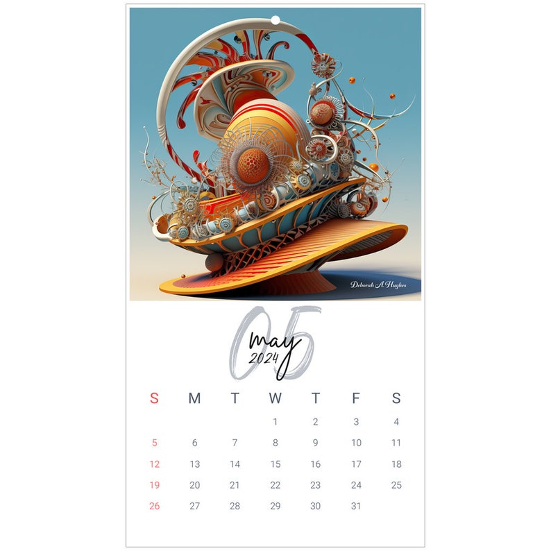 2024 Wall Calendar Art Style of Fractal Surrealism Using the - Etsy