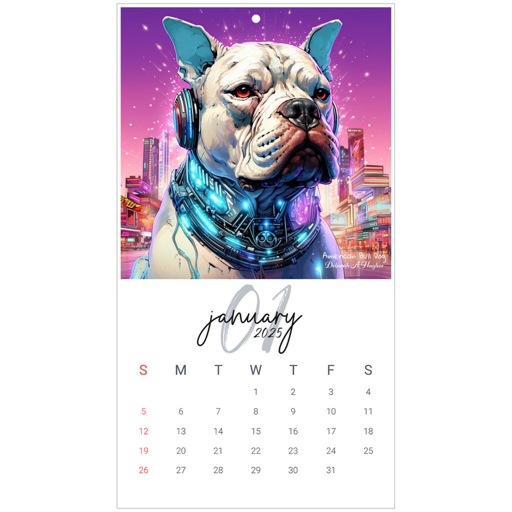 2024 Wall Calendars Cyberpunk Art Doggies Etsy