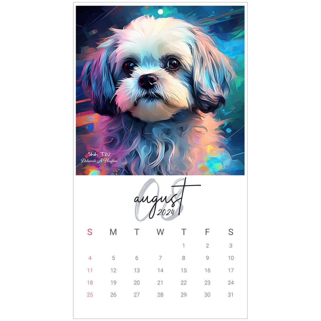 2024 Wall Calendars Cyberpunk Art Doggies Etsy