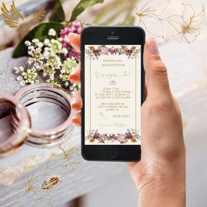 Digital e-Card | Einladung | Hochzeitseinladung | Save the Date | Hochzeit | Geburtstag | WhatsApp | "BOHO Floral I." PERSONALISIERT