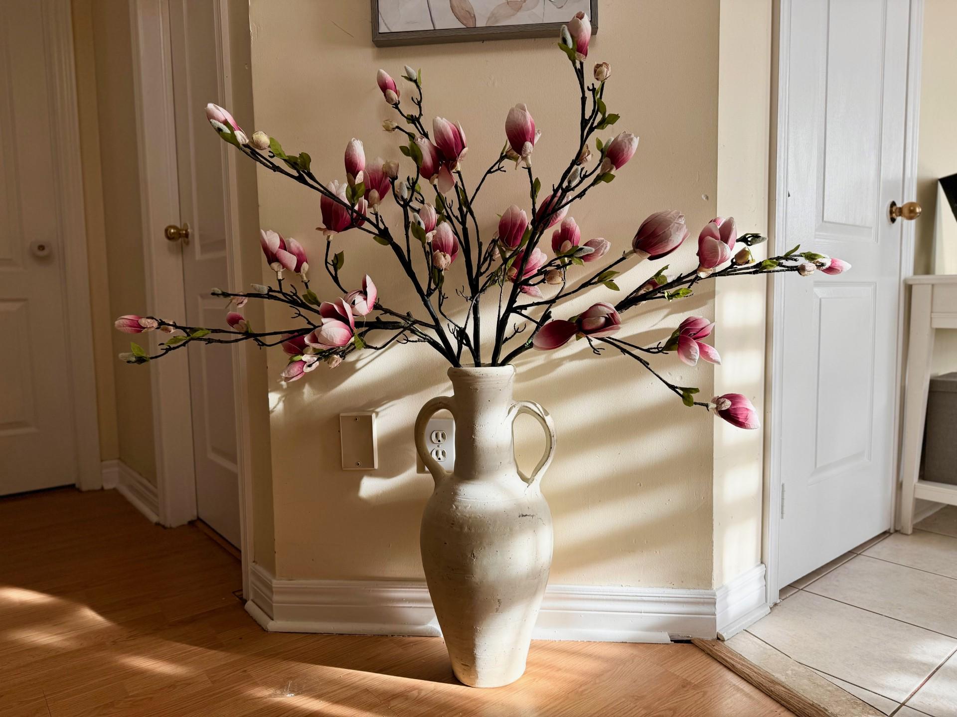 Magnolia Flowers, Magnolia Tree Faux, Indoor Tree Plants, Indoor Tree Low Lights, Fake Branch Tree, Home Decor Tree, High Quality Fake Plant