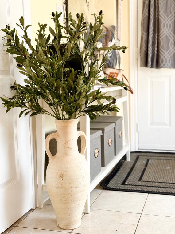 Faux Olive Tree Branch: 38" Artificial Greenery Arrangement