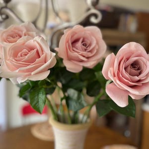 3 Roses, Real Touch Rose, Artificial Fake Flowers, Flowers Decoration, Silk Fake Flowers, Faux Flowers, Rich Dusty Pink Rose