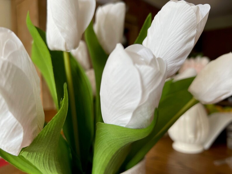 Artificial Tulips, Fake Tulip Flowers, Real Touch Tulips for Table