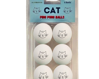 Cat Ball Toys - 6 Pack Ping Pong Balls for Cats, Cat Enrichment Toy, Dog and Cat Lovers Gift Ideas, Cat Ball Pits, Cat Mom