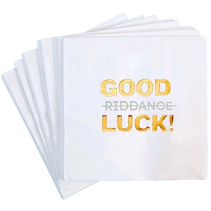 Funny Good Luck Cocktail Napkins - 50 Pack - Farewell, Going Away, Coworker Leaving, Retirement Party Decorations Supplies, Sarcastic...