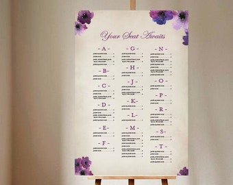 Plan de table de mariage // Plan de salle imprimé // Signe de bienvenue de mariage // Bienvenue dans notre panneau de mariage