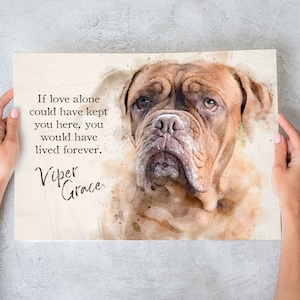 Personalized Pet Memorial Canvas: Watercolor Style Dog or Cat Portrait