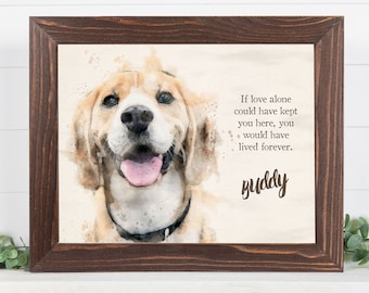 Custom Pet Watercolor Portrait – Personalized Dog & Cat Memorial Art
