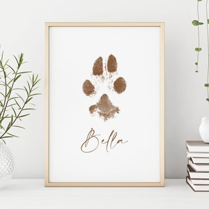 Personalized Pet Paw Print, Dog Loss Gift, dog dad mom gift, Pet Bereavement Sympathy Gift, stamped paw print