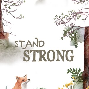 Woodland Nursery Prints Set of 3 New Baby Wall Decor Forrest Animal Theme Be Brave Stay Strong Dream Big winter baby shower image 4