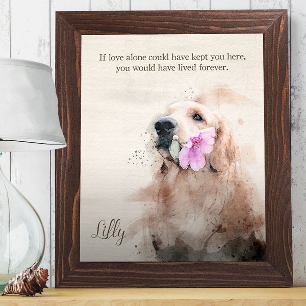 Pet Loss Gifts // Personalized Pet Memorial Print Frame// Cat Loss Gift // Dog Loss Gift // Pet Bereavement Gift // Pet Sympathy Frame