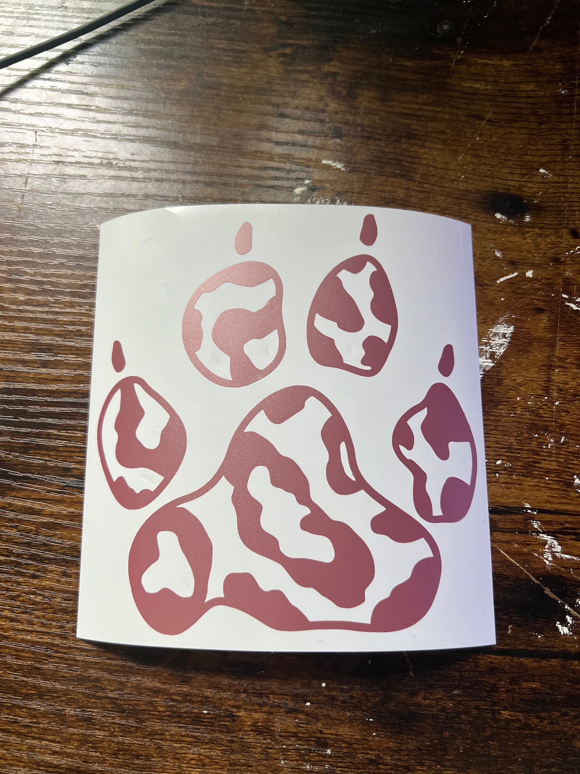 Rose Gold Paw Print Decal - Etsy