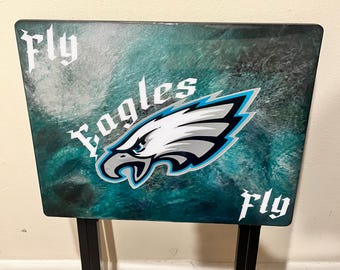 Custom Resin TV Tray Table | Personalized Sports Table | Epoxy Side Table | Handmade Gift | Custom Colors, Name & Logo