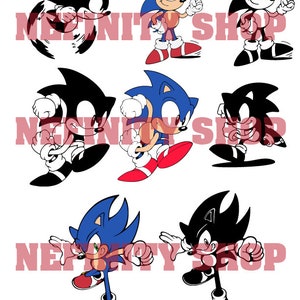Arquivo de corte svg/dxf do Sonic the Hedgehog, clipart do Sonic, Sonic dxf, arquivo do Sonic para silhueta cameo e circut