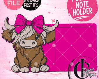 Highland Cow, Post It Holder, Bundle, 3D Print File (STL)