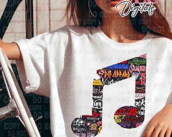 Rock-N-Roll Music Note PNG, Trendy Design (Digital Download)
