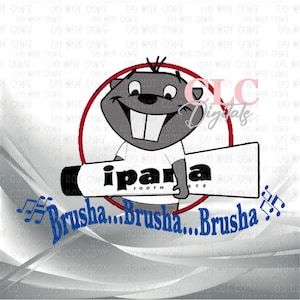 Trendiges Design png, Bucky der Beaver png, Zahnpasta ipana png, Sublimationszeichen png, digitaler Download, Mädchenmode png, Hemdmodell png, Maskottchen