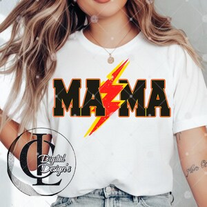 Boho Mama Blitz PNG, T-Shirt Design, Sofort-Download, Sublimation