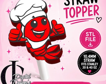 Crawfish Straw Topper | 3D Print File for Stanley Cups (Digital Download) | STL File