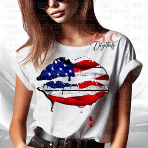Trendy designs png, American lips png, flag png, shirt mockup png, digital download, sublimation png, girl fashion png, popular designs
