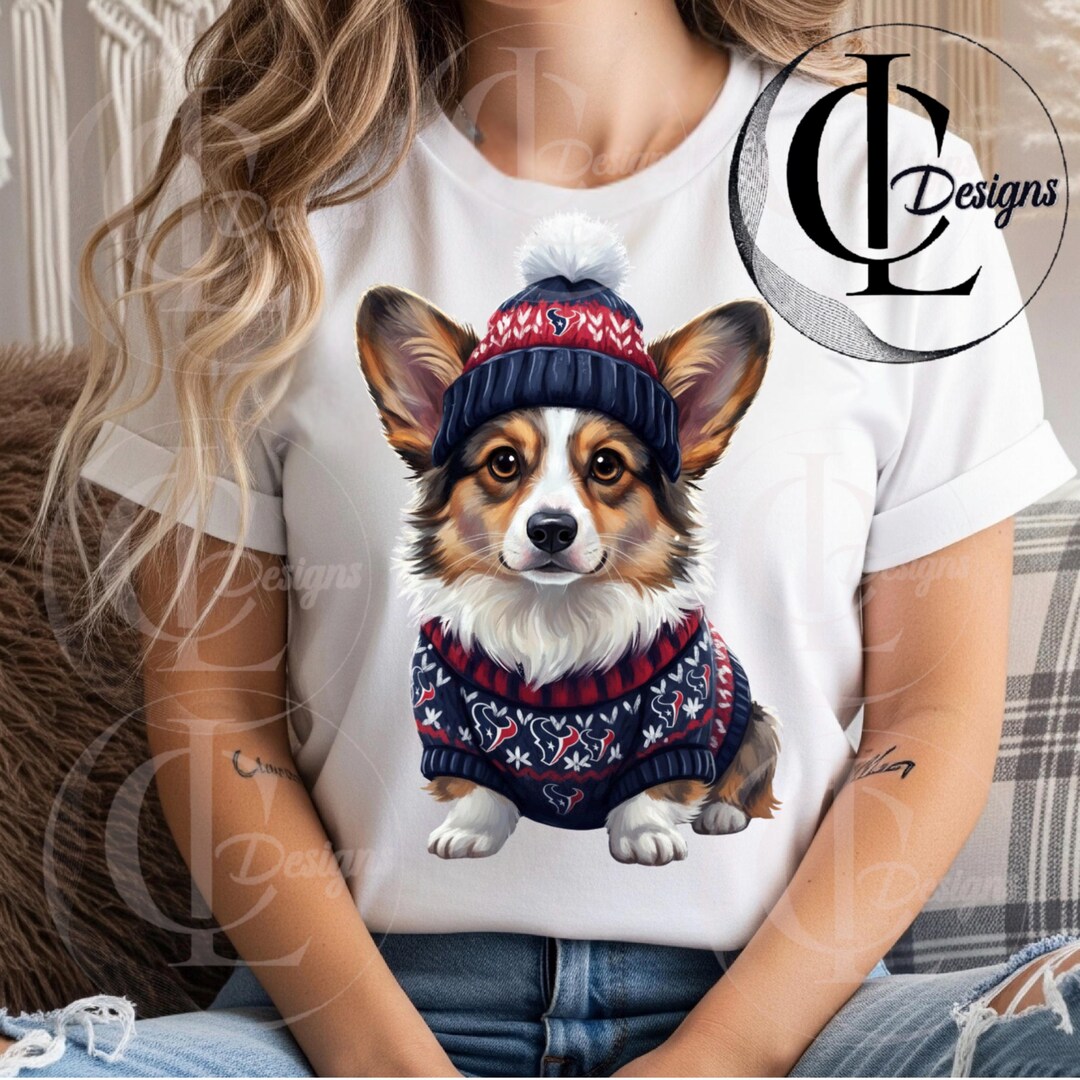 Corgi Inhouston Houston Texans Corgi Portrait PNG, (digital Download), Hand Painted ...