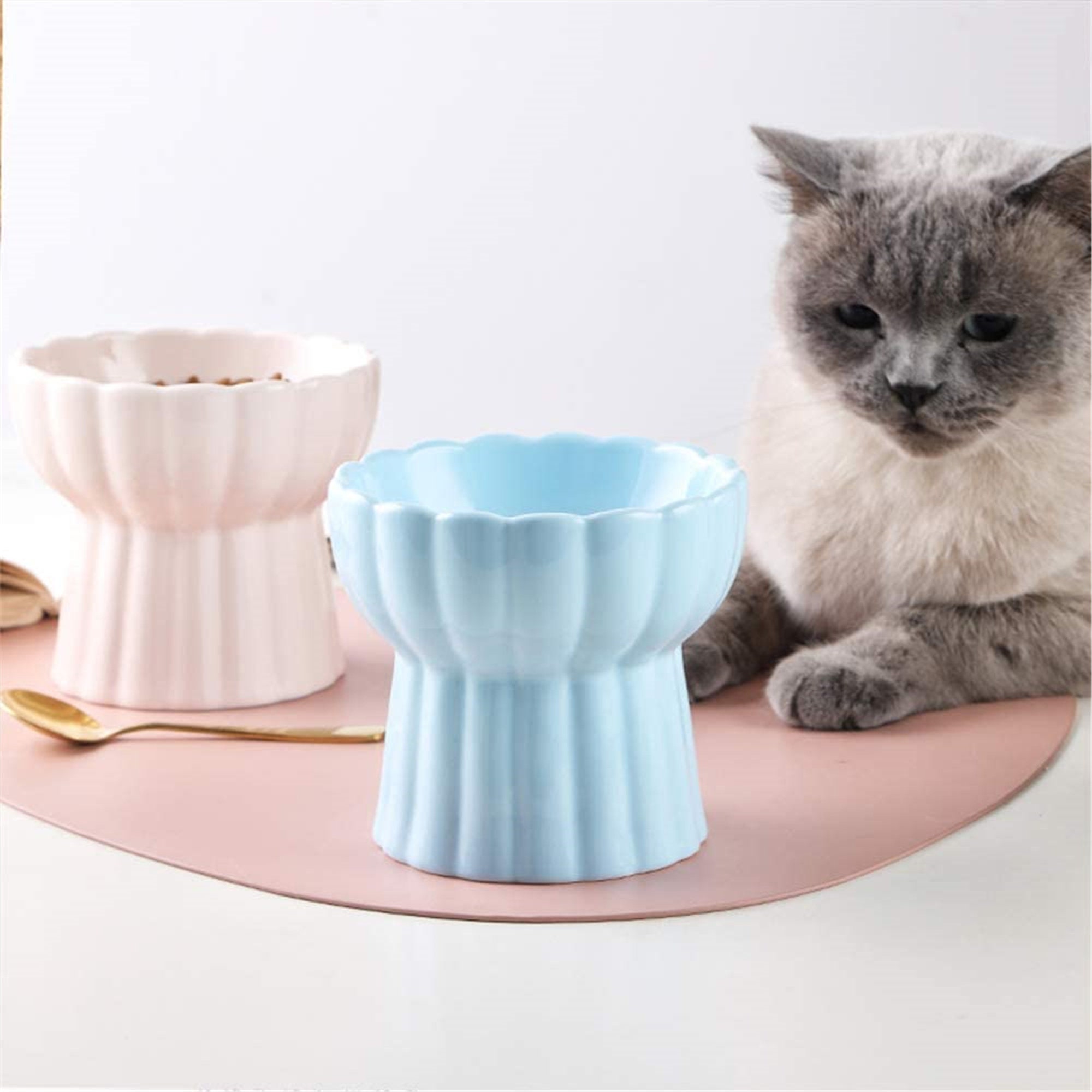 Ceramic Raised Cat Bowls Elevated Food or Water Bowls Stress Etsy