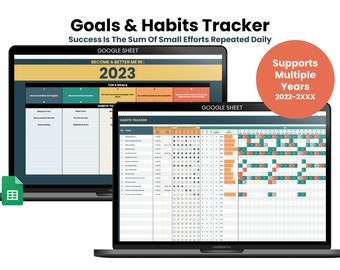 Ziele & Gewohnheiten Tracker [mehrjährig] | Nur Google Sheets | Excel wird nicht unterstützt