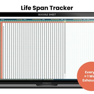 寿命トラッカー [複数年] | Google スプレッドシートのみ | Excel はサポートされていません
