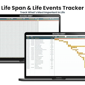Life Span + Life Events Tracker [Multi-Year] | Google Sheets Only | Excel Not Supported