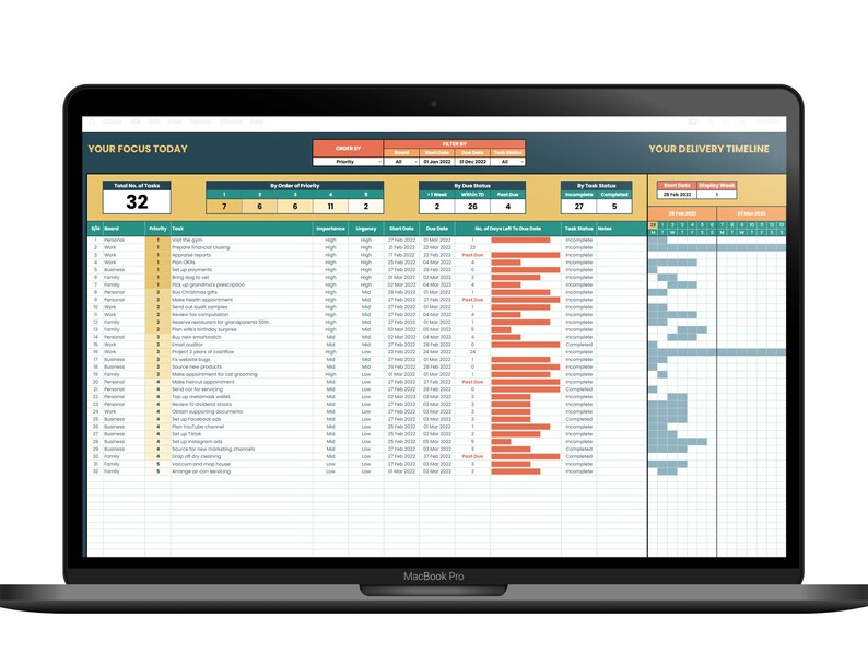 To Do Liste & Wochenplaner V2 [Multi-Year] | Nur Google Sheets | Excel wird nicht unterstützt Bild 4