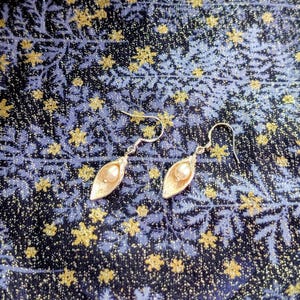Calla Lily Pearl Earrings in Sterling silver image 6