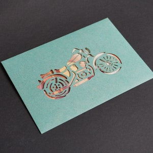 Hochwertige Briefumschläge aus Kraftpapier, Motiv Motorrad