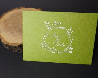 High-quality envelopes made of kraft paper, Save the Date motif