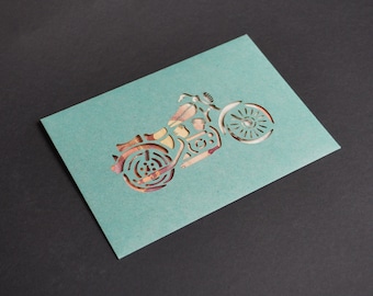 High quality kraft paper envelopes, motif motorcycle