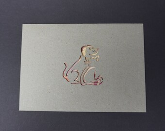 High-quality envelopes made of kraft paper, motif dog & cat