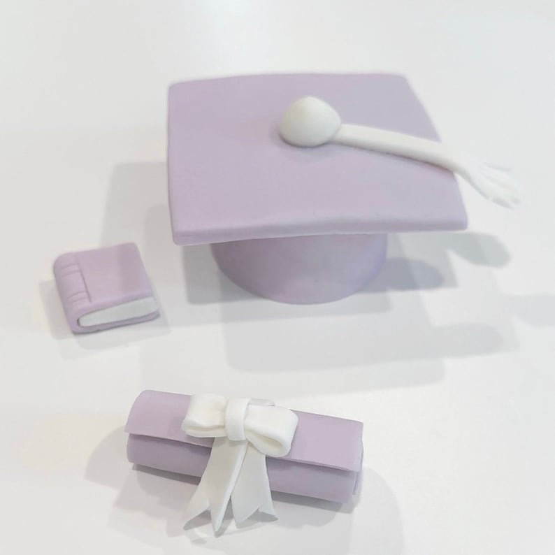 Sugar Graduation Cap and Diploma Cake Topper, Fondant Cake Topper