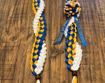 Collar de cinta de graduación personalizado de 2026, hecho a mano, con colores personalizados y adorno de lazo.
