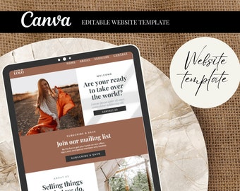 Canva Website Template, Website Templates, Done For You Website, Canva Template Website, Virtual Assistant Website Template, Coach Website