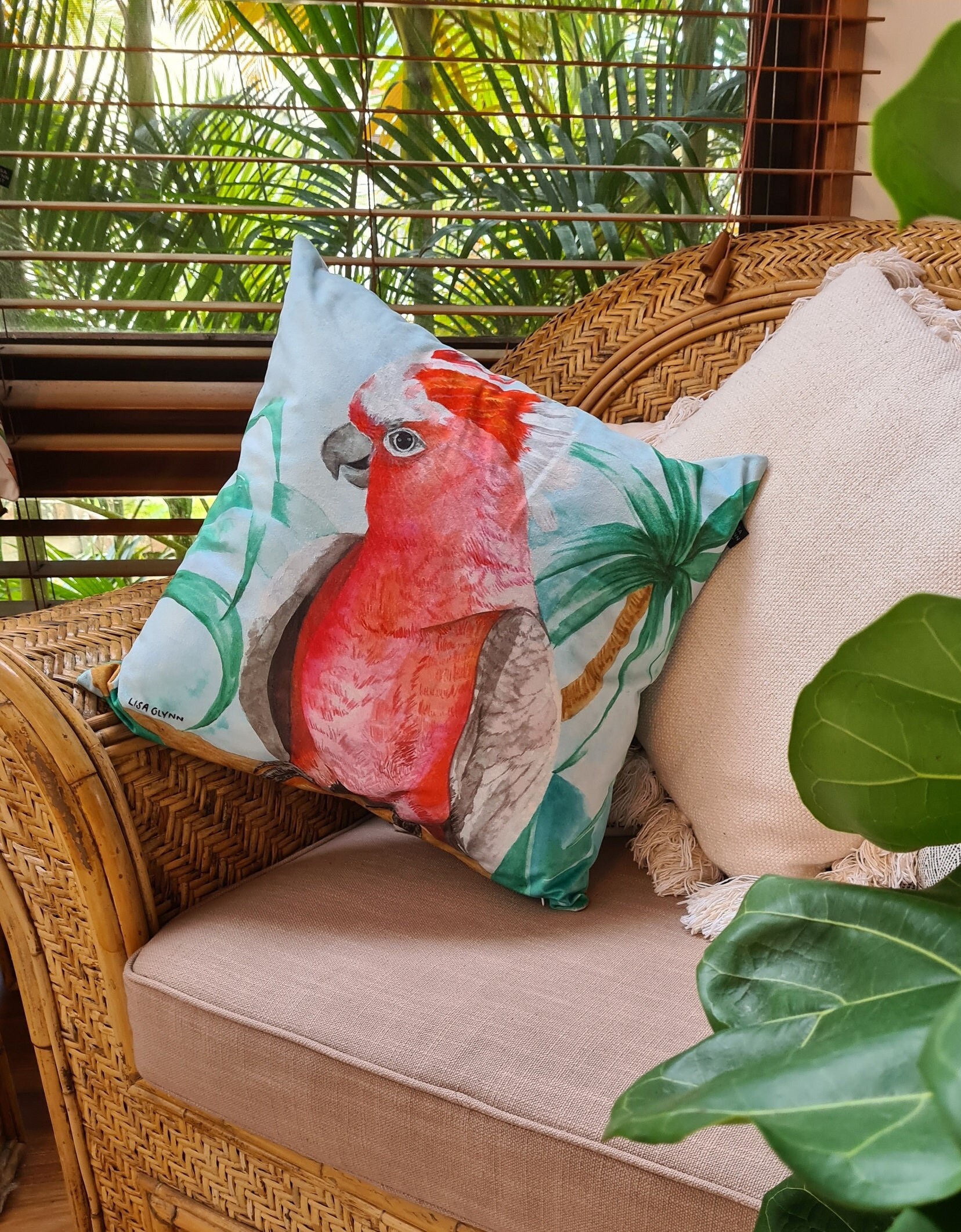 MAJOR MITCHELL COCKATOO CUSHION + INSERT 45CMX 45CM - Luggage With  Looks-Giftware