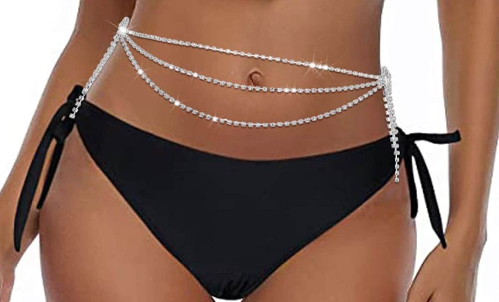 Women Alloy Body Chain Set Jewelry Tassel Bikini Suit Beach Chains