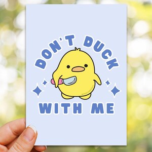 Feisty Duck Art Print – Playful 5x7 Wall Decor for Home & Office