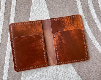 Shell cordovan Wallet, Men's Leather wallet, Gift for him, bifold wallet, anniversary gift, minimalist wallet.