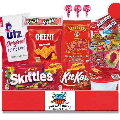 Assorted Colorcoded Candy and Snack Gift Baskets Sour Etsy