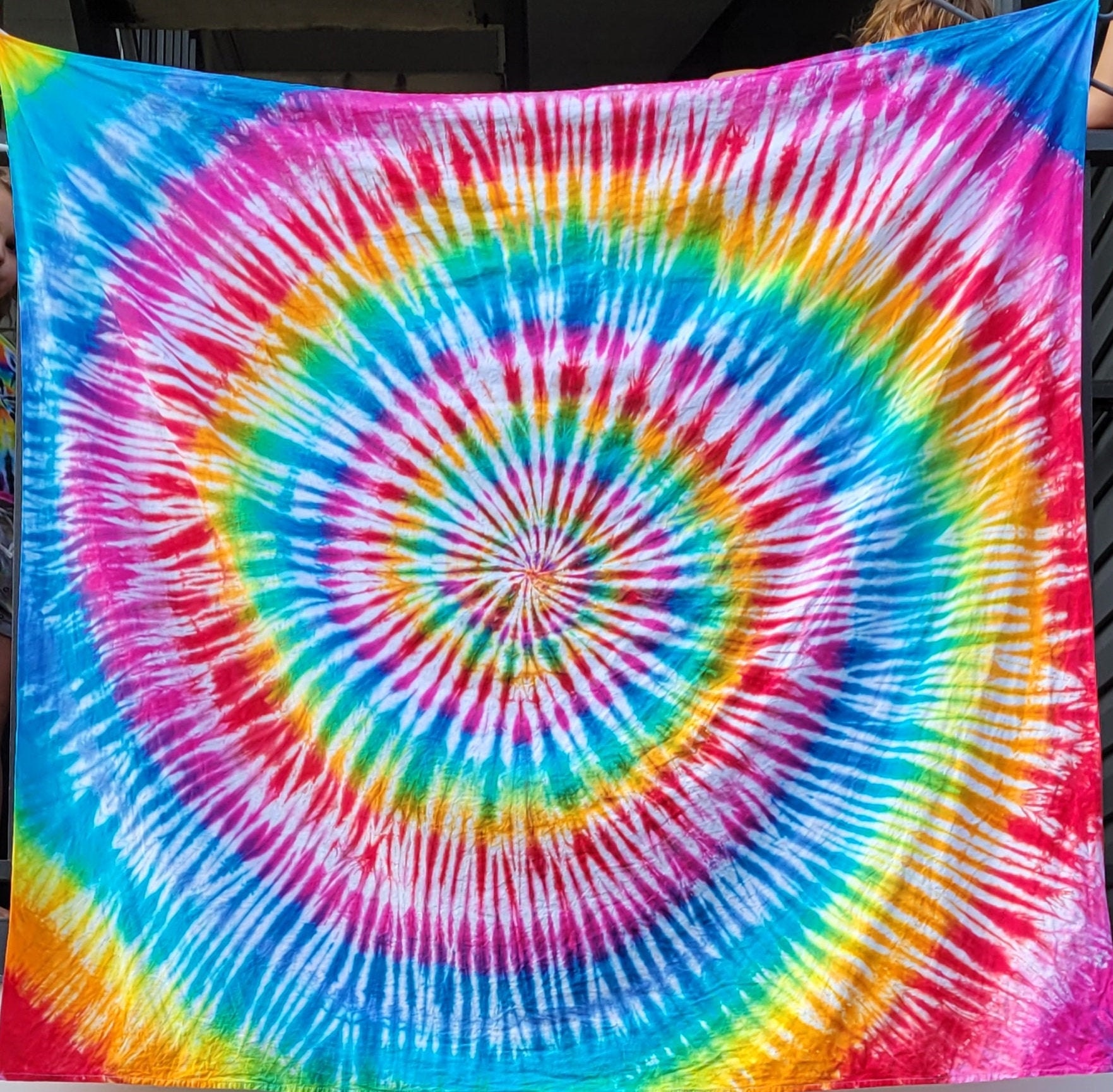 58x58 Rainbow Spiral Handmade Tapestry | Etsy