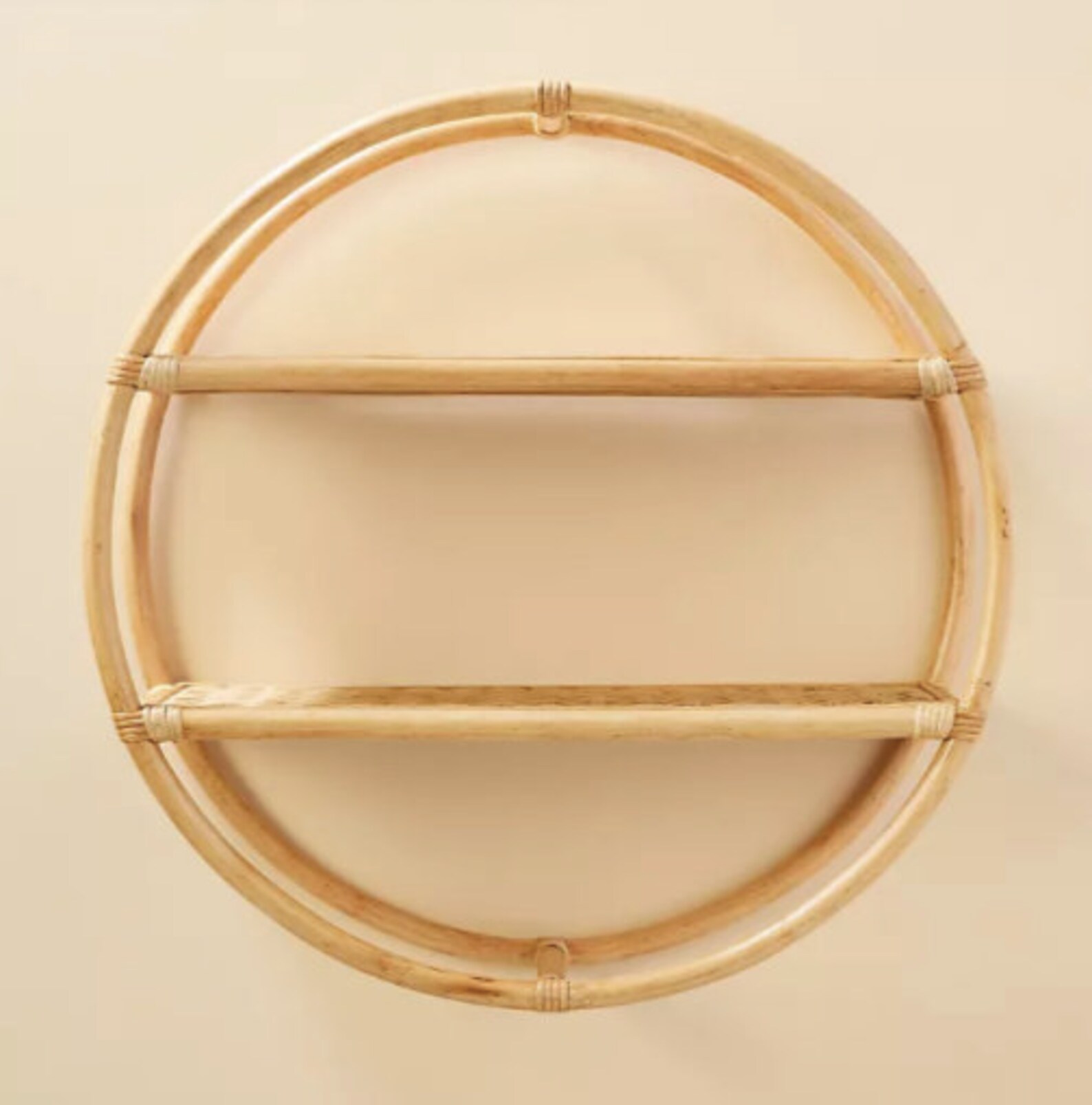 SALE Rattan Vintage Round Wall Shelf Etsy