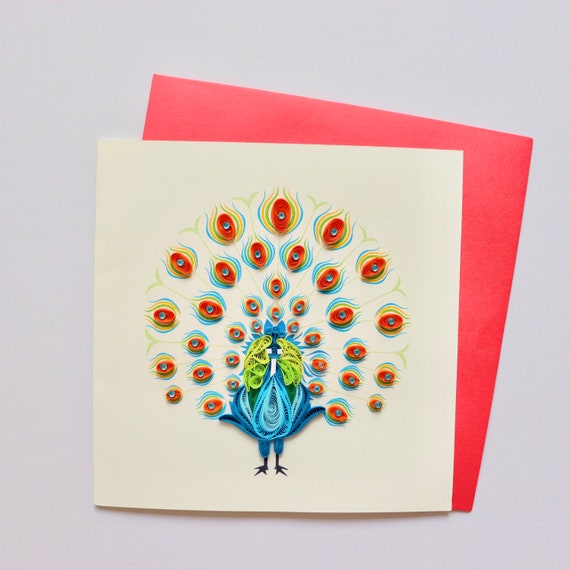 Paper quilling animal art, cat. | Greeting Card