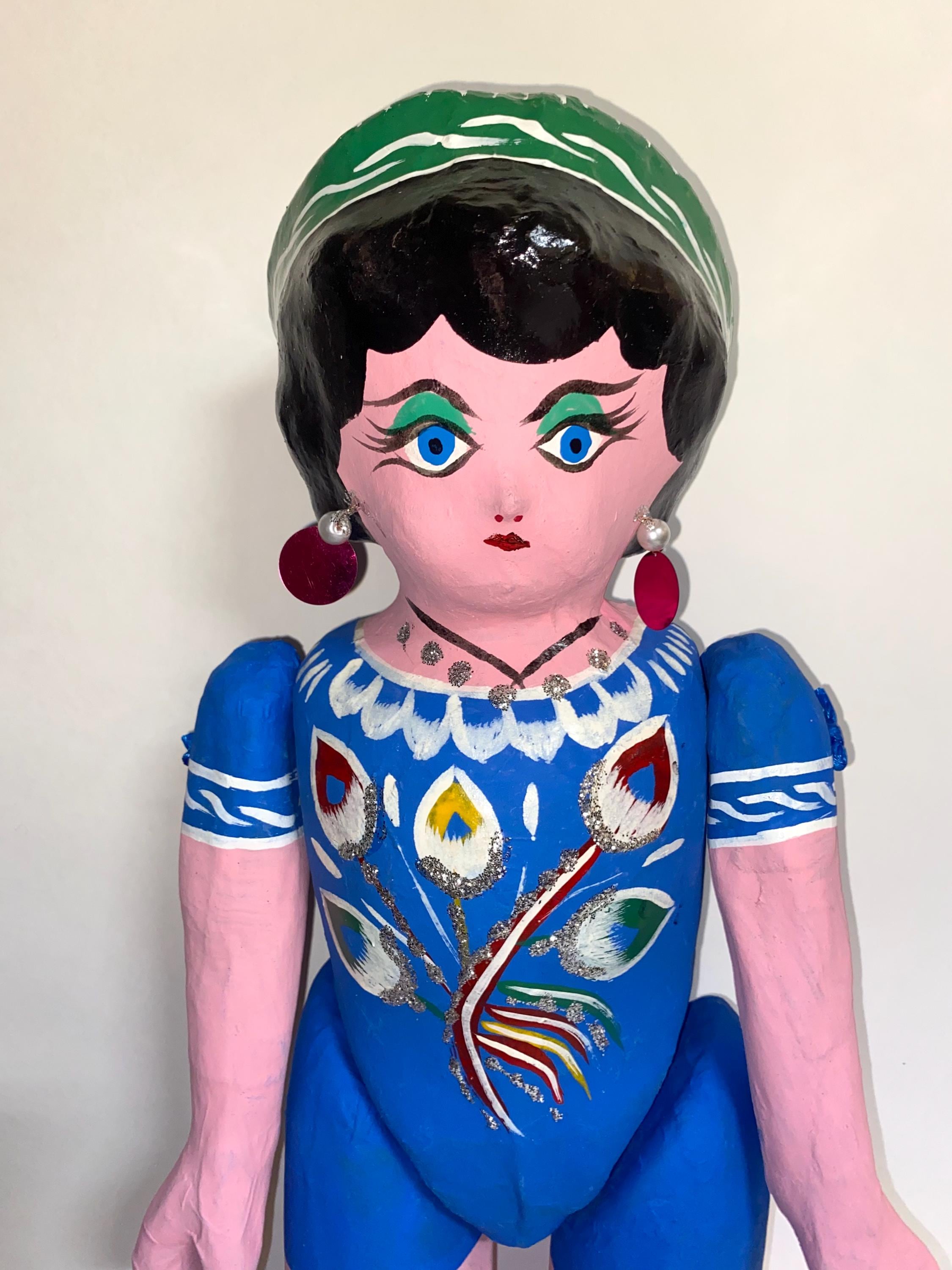 貴重 パピエマシェ ペーパー ドール 人形 メキシコ 民芸品 置物 アンティーク 貴重 パピエマシェ ペーパー ドール 人形 メキシコ 民芸品 置物