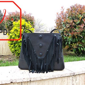 Leather Tote Bag digital pattern _ Leather Purse _ DIY pattern _ PDF download _ digital template _ A4 & US Letter Sized Printout